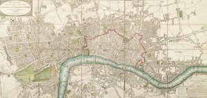 Mapa Plegado de Wallis de la Ciudad de Londres y Westminster, 1799
